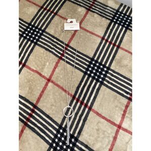 Banana Republic XOXO Silver Circle Pendant Necklace